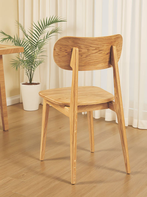 Stuhl aus Eiche massiv Natur harter Sitz 80 cm Paolo