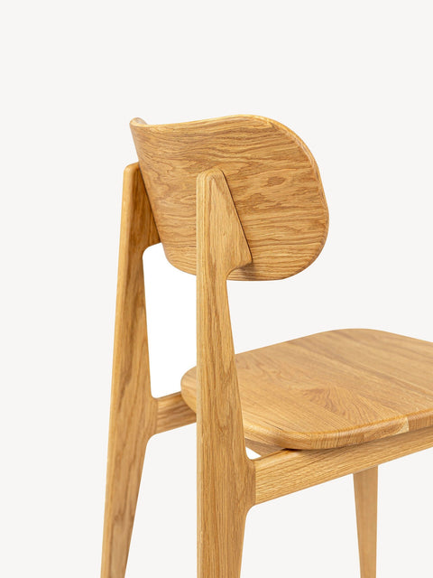 Stuhl aus Eiche massiv Natur harter Sitz 80 cm Paolo