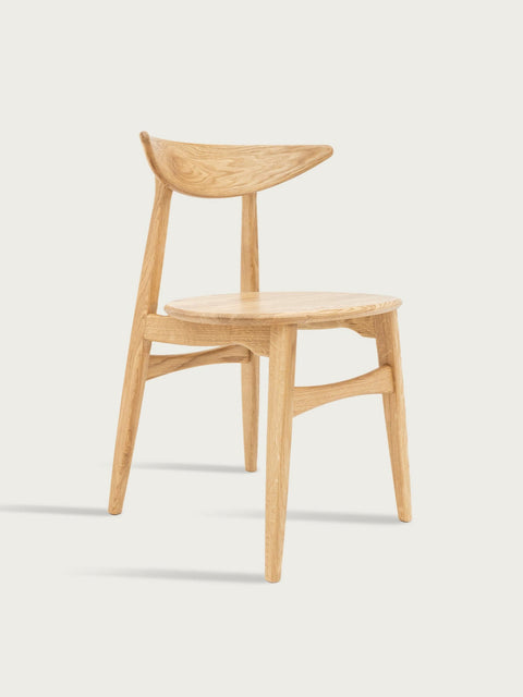 Esszimmerstuhl aus Eiche massiv Natur harter Sitz 75 cm Positano