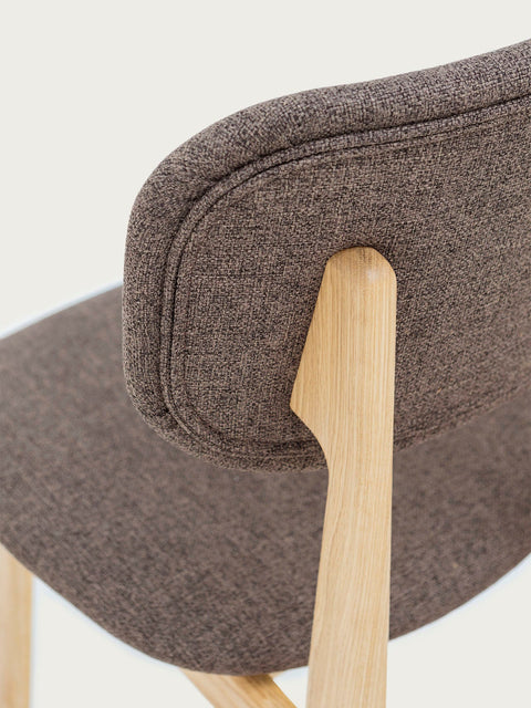 Stuhl aus Eiche massiv Natur weicher Sitz 81 cm Braun Mevis