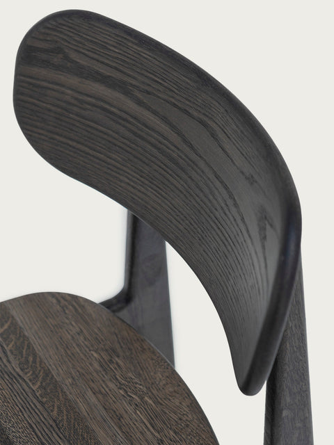 Esszimmerstuhl aus Eiche massiv Schwarz 80 cm harter Sitz Paolo