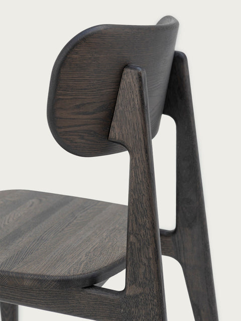 Esszimmerstuhl aus Eiche massiv Schwarz 80 cm harter Sitz Paolo