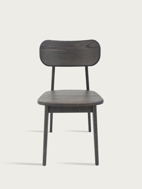 Esszimmerstuhl aus Eiche massiv Schwarz 80 cm harter Sitz Paolo