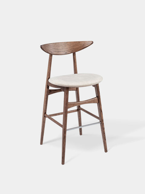 Barstuhl aus Eiche massiv rauchig geölt 97,5 cm weicher Sitz Positano