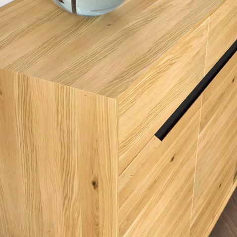 Sideboard 180 cm mit 4 Türen aus massiver Eiche natur modern Adena