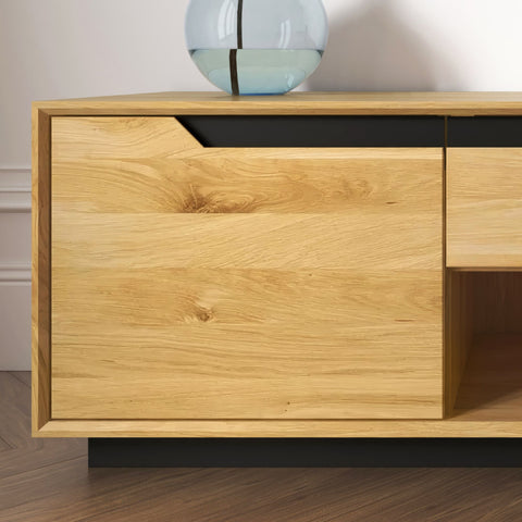 TV-Schrank aus Eiche nassiv 2 Türen 160x42x50 cm Natur Adena