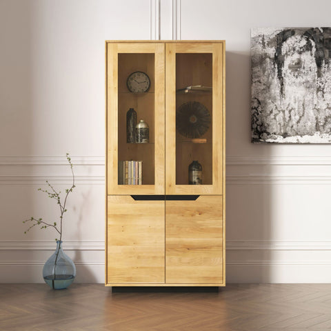 Buffet aus massiver Eiche 95 x 41 x 200 cm Natur Adena