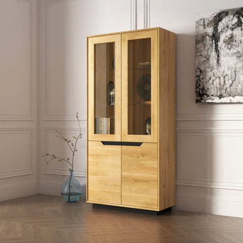 Buffet aus massiver Eiche 95 x 41 x 200 cm Natur Adena