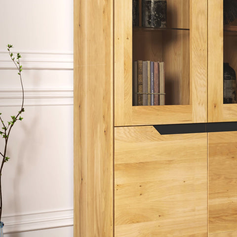 Buffet aus massiver Eiche 95 x 41 x 200 cm Natur Adena