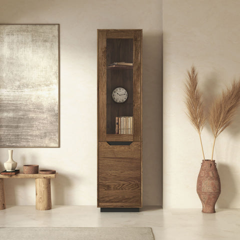 Säule aus Eiche massiv rauchig geölt 49×41×200 cm Adena