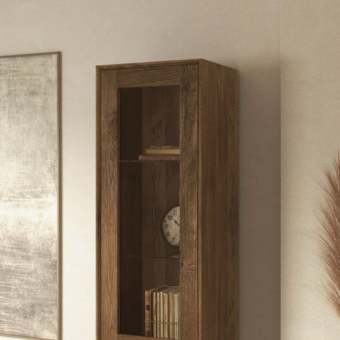 Säule aus Eiche massiv rauchig geölt 49×41×200 cm Adena