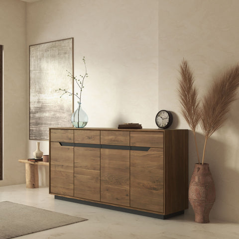 Sideboard aus rauchig geölter Massiveiche 180 cm Adena