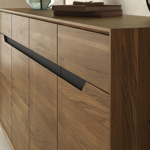 Sideboard aus rauchig geölter Massiveiche 180 cm Adena