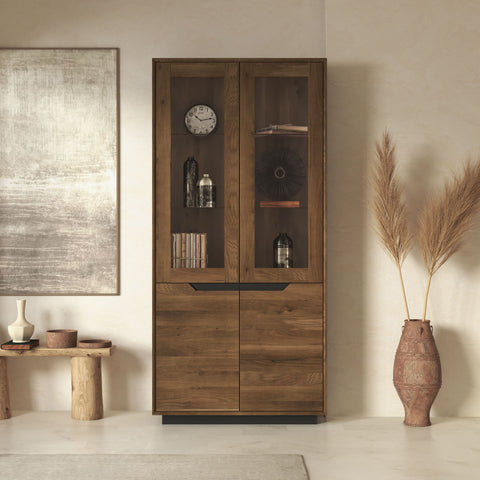 Buffet aus Massieiche rauchig geölter 95×41×200 cm Adena