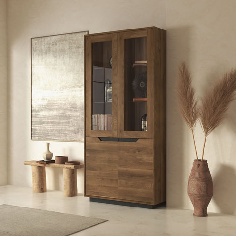 Buffet aus Massieiche rauchig geölter 95×41×200 cm Adena