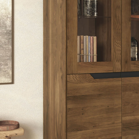 Buffet aus Massieiche rauchig geölter 95×41×200 cm Adena