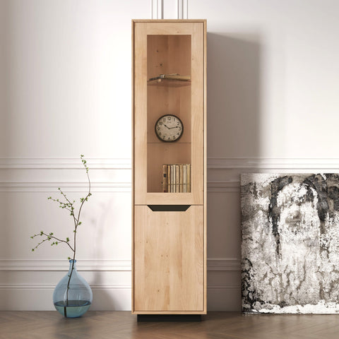 Säule aus Eiche massiv weiß gekalkt 49×41×200 cm Adena