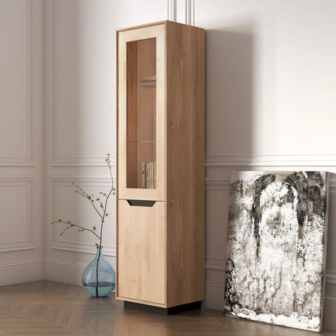 Säule aus Eiche massiv weiß gekalkt 49×41×200 cm Adena