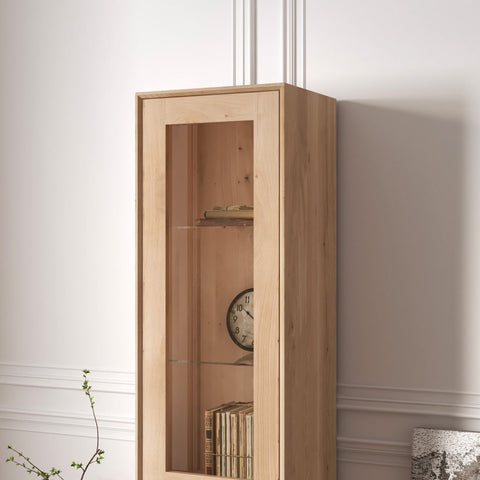 Säule aus Eiche massiv weiß gekalkt 49×41×200 cm Adena