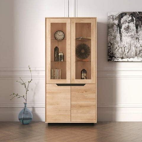 Buffet aus massiv Eiche weiß gekalkt  95 x 41 x 200 cm Adena