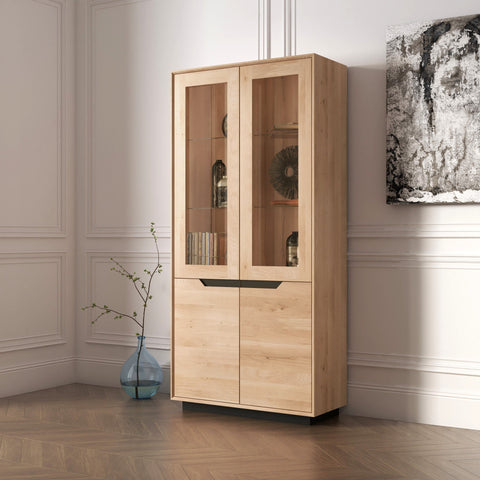 Buffet aus massiv Eiche weiß gekalkt  95 x 41 x 200 cm Adena