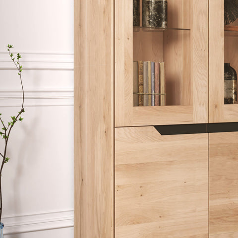 Buffet aus massiv Eiche weiß gekalkt  95 x 41 x 200 cm Adena