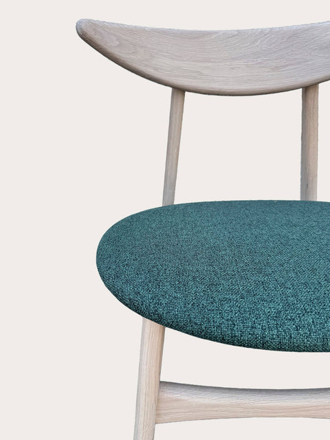 Solid oak wood chair nordic dark green Positano