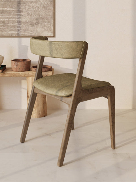Chair of solid oak 76 cm smoked modern soft Atrani