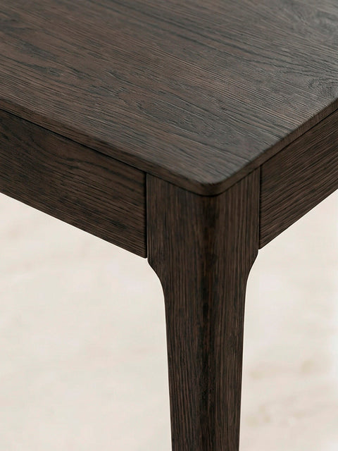 Extendable solid oak wood table 160-215 cm black Luca