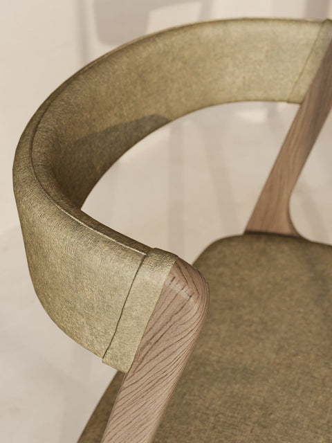 Chair of solid oak 76 cm smoked modern soft Atrani