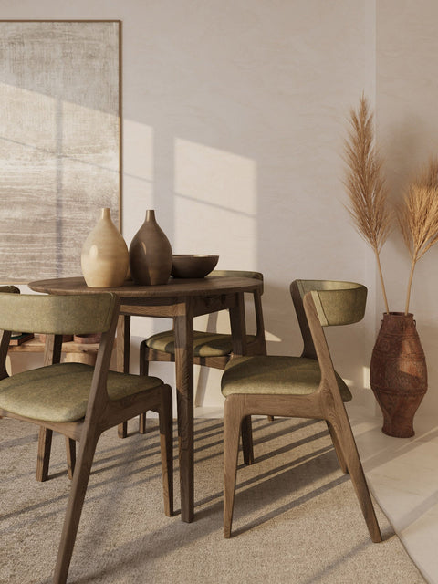 Chair of solid oak 76 cm smoked modern soft Atrani