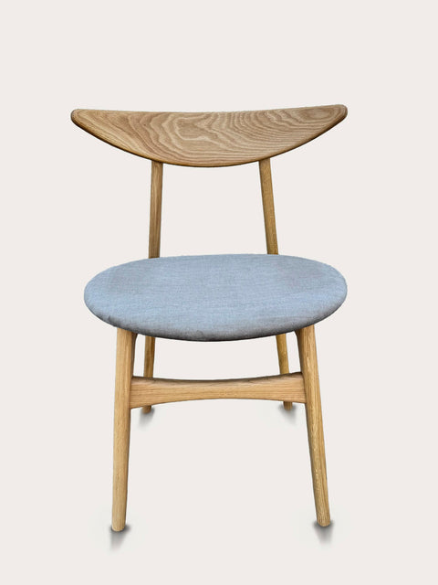 Solid oak wood chair natural velour Positano