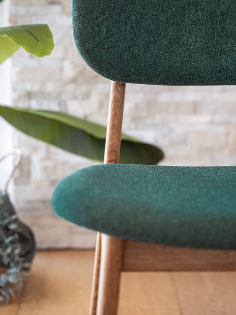 Stuhl aus Eiche massiv Natur weicher Sitz 81 cm Grün Mevis