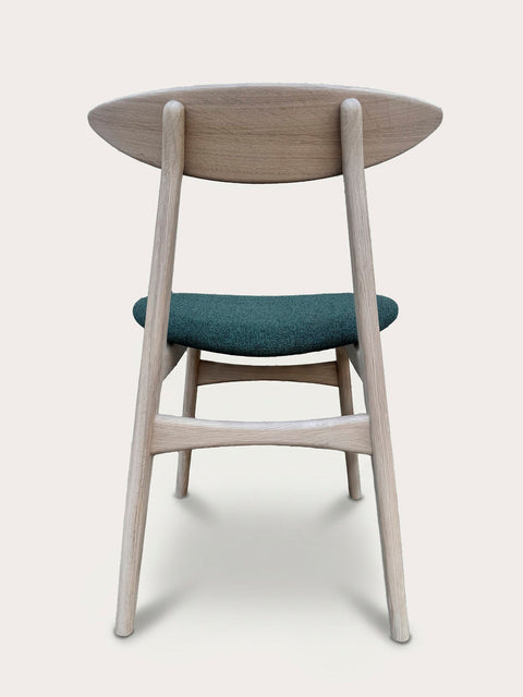 Solid oak wood chair nordic dark green Positano