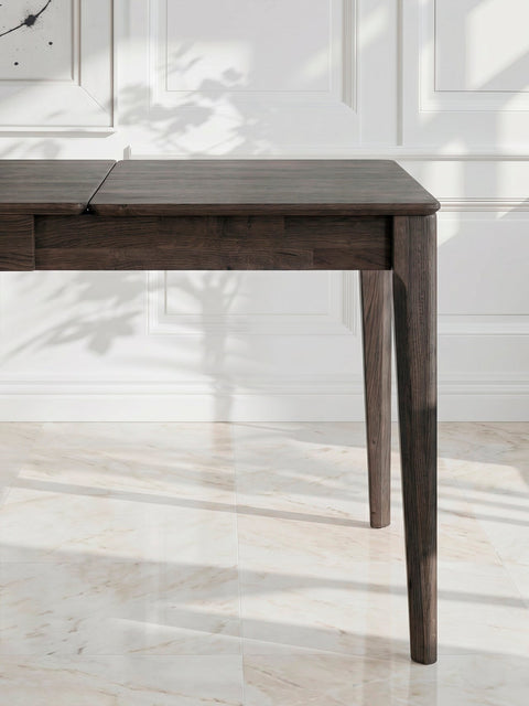 Extendable solid oak wood table 160-215 cm black Luca