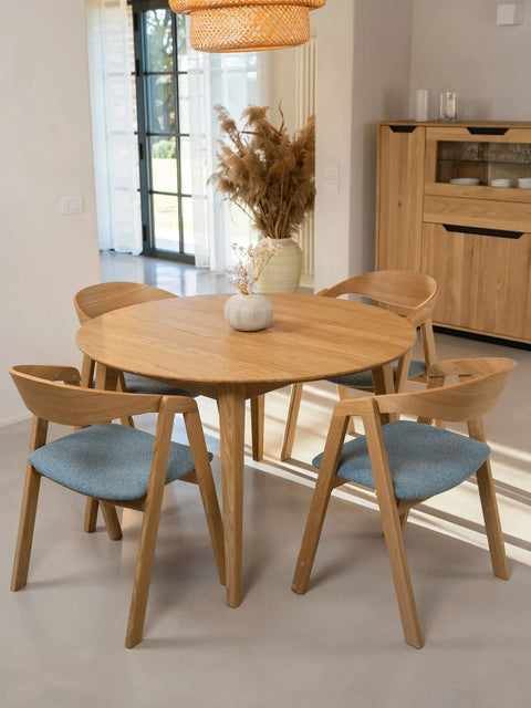 Stuhl aus Eiche massiv Natur weicher Sitz 79 cm Sorano