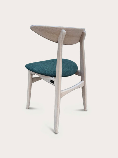Solid oak wood chair nordic dark green Positano