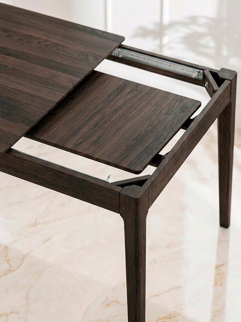 Extendable solid oak wood table 160-215 cm black Luca