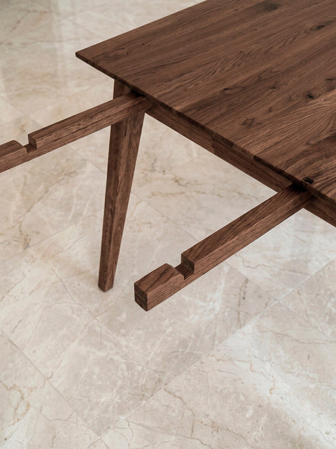 Extendable solid oak wood table 120-200 cm smоked Austin