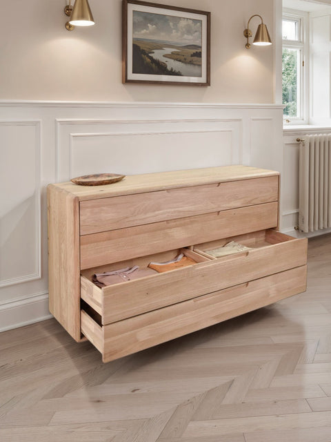 Kommode aus massiver Eiche weiß geölt 150 cm Portofino