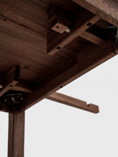 Extendable solid oak wood table 120-200 cm smоked Austin