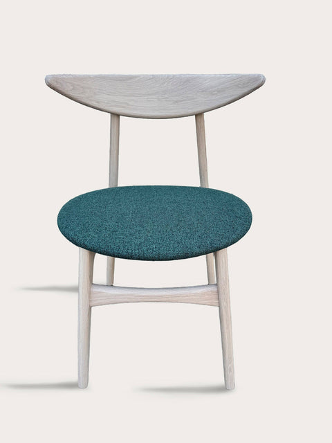 Solid oak wood chair nordic dark green Positano
