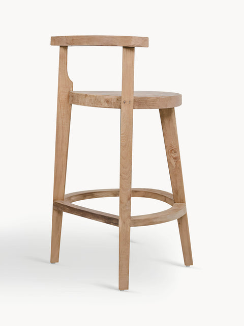 Bar chair from reclaimed teak rustic natural 40x40x85 cm Ravello