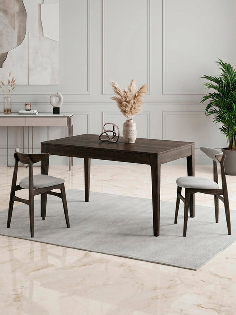 Extendable solid oak wood table 160-215 cm black Luca