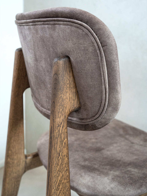Esszimmerstuhl aus rauchig geölter Massiveiche und Stoff Mevis