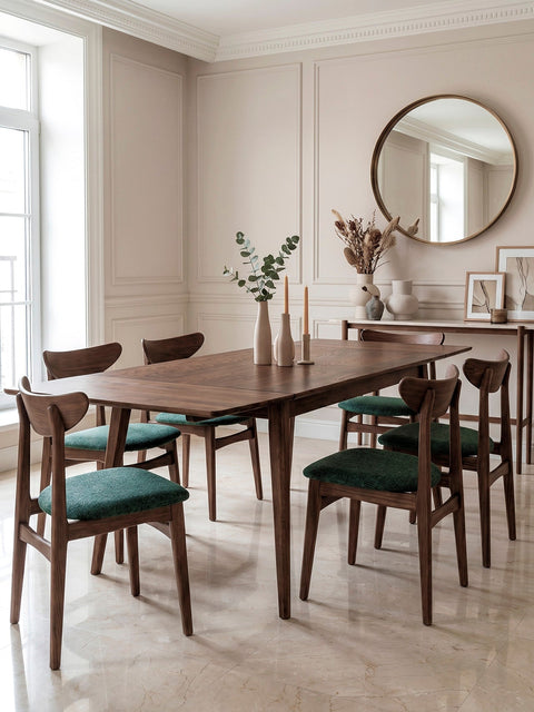 Extendable solid oak wood table 120-200 cm smоked Austin