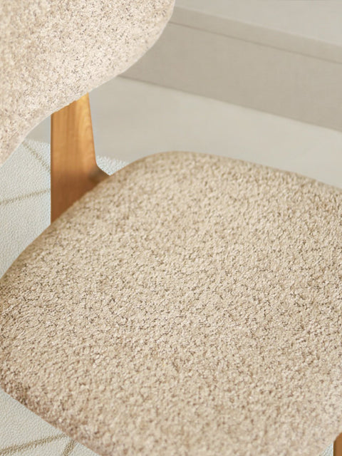 Stuhl aus massiver Eiche Natur Bouclé 81 cm Mevis