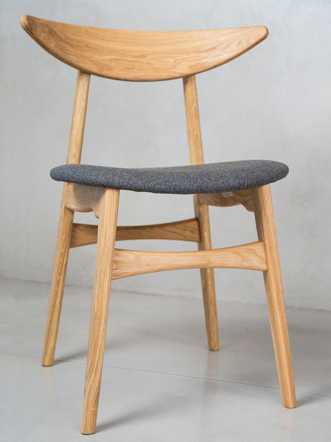 Esszimmerstuhl aus Eiche massiv Natur weicher Sitz 75 cm Positano