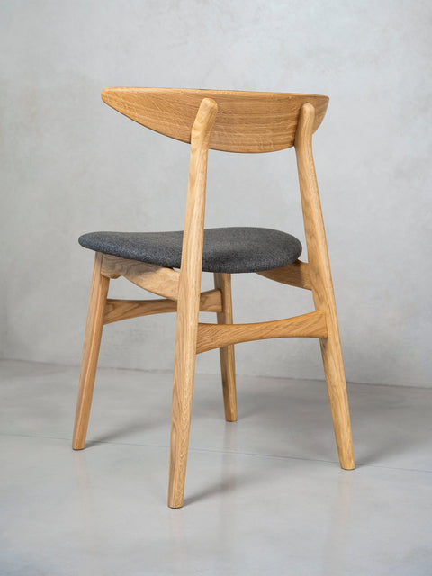 Esszimmerstuhl aus Eiche massiv Natur weicher Sitz 75 cm Positano