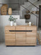Sideboard aus massiver Eiche weiß geölt 135×42×90 cm Adena